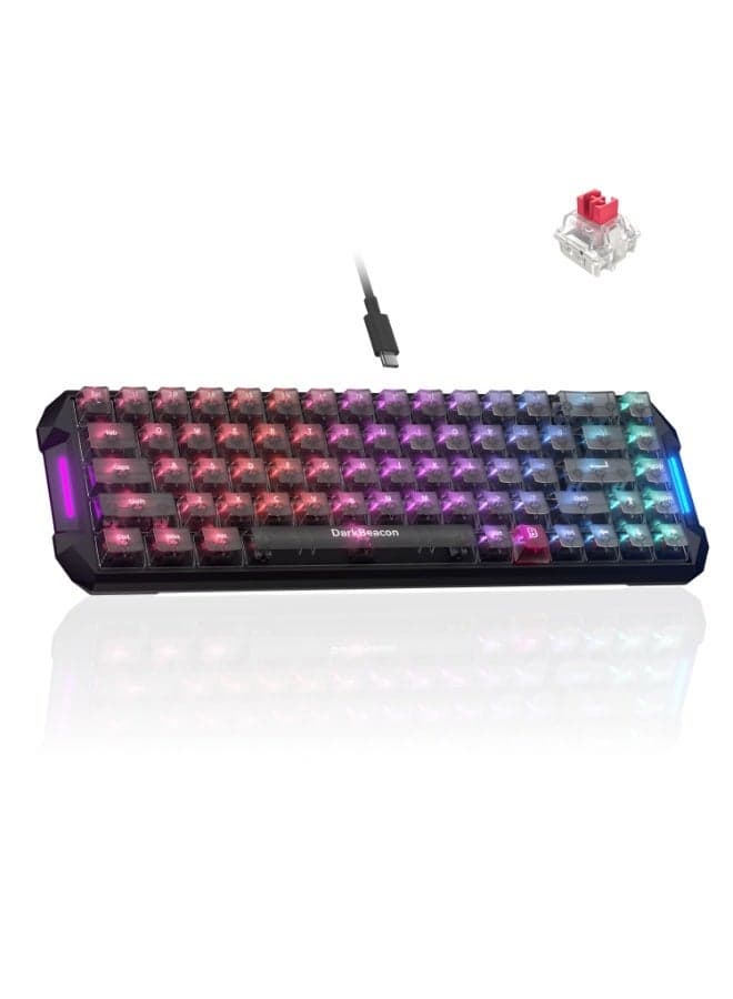 DarkBeacon Flux 68 HE Magnetic Switch Hot Swappable Mechanical Gaming Keyboard, Adjustable Actuation Rapid Trigger Mode, USB-C Wired RGB 65% Compact Keyboard
