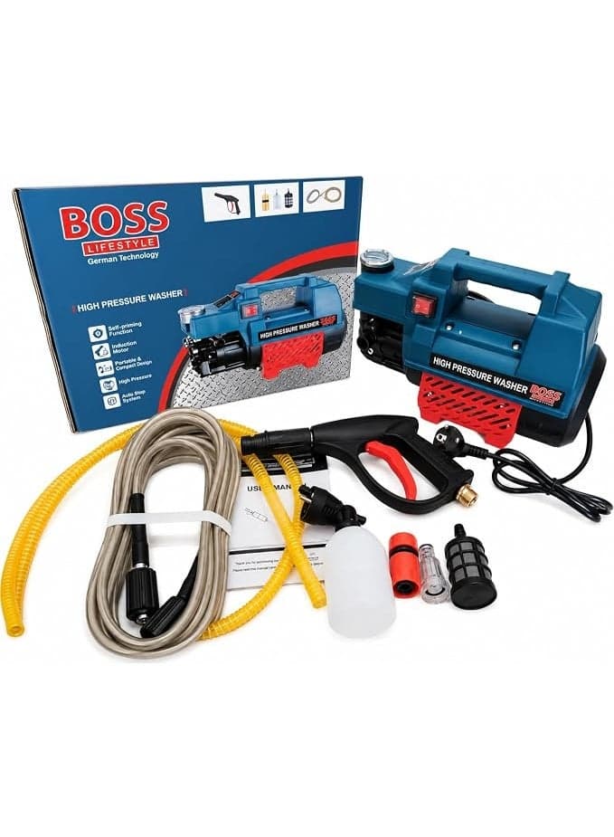 BOSS High Pressure Washer | 500-2500W Portable Electric Car & Home Cleaning Machine with Complete Accessories