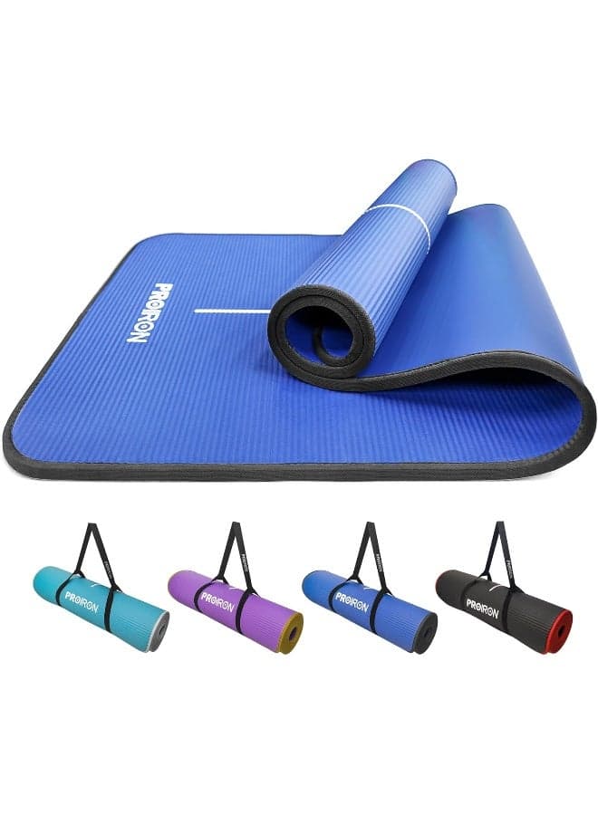 PROIRON Yoga Mat Non-Slip Eco Friendly NBR All-Purpose 10mm Thick Exercise Mat High Density Anti-Tear Pilates Mat with Carrying Strap for Yoga Pilates and Gymnastics