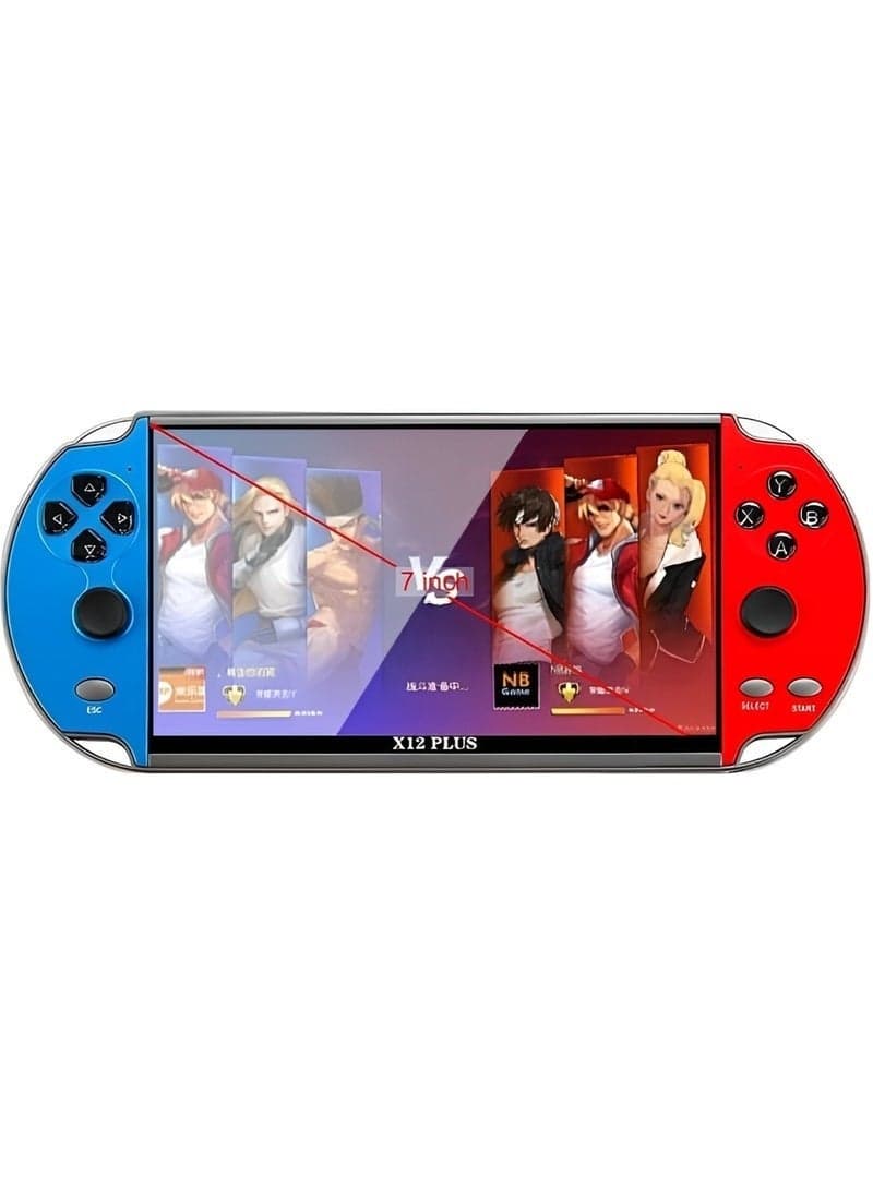 X12 Plus 7-Inch Handheld Retro Game Console – 16GB Portable Gaming Device with Dual Joysticks AV Output TF Card Support Multimedia Player and 3000 Built-in Classic Games
