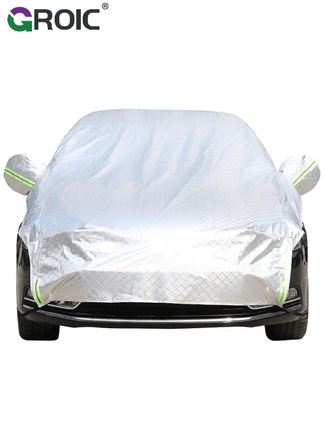 Half Car Cover for All Weather Car Body Covers, Top Half Car Cover Outdoor Indoor for All Season Waterproof Dustproof UV Resistant Universal (Fit SUV, Length 208.7"*Width 94.5")