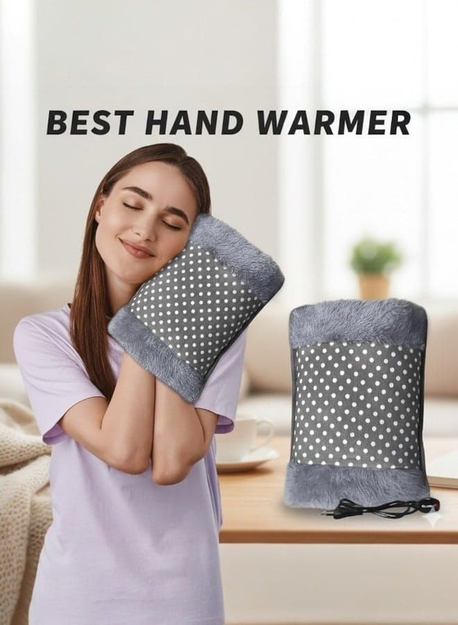 Lifenpure dual comfort electric rechargeable heating water bags for pain relief warming hand and relieve muscle aches and back pains with hand warmer grey design