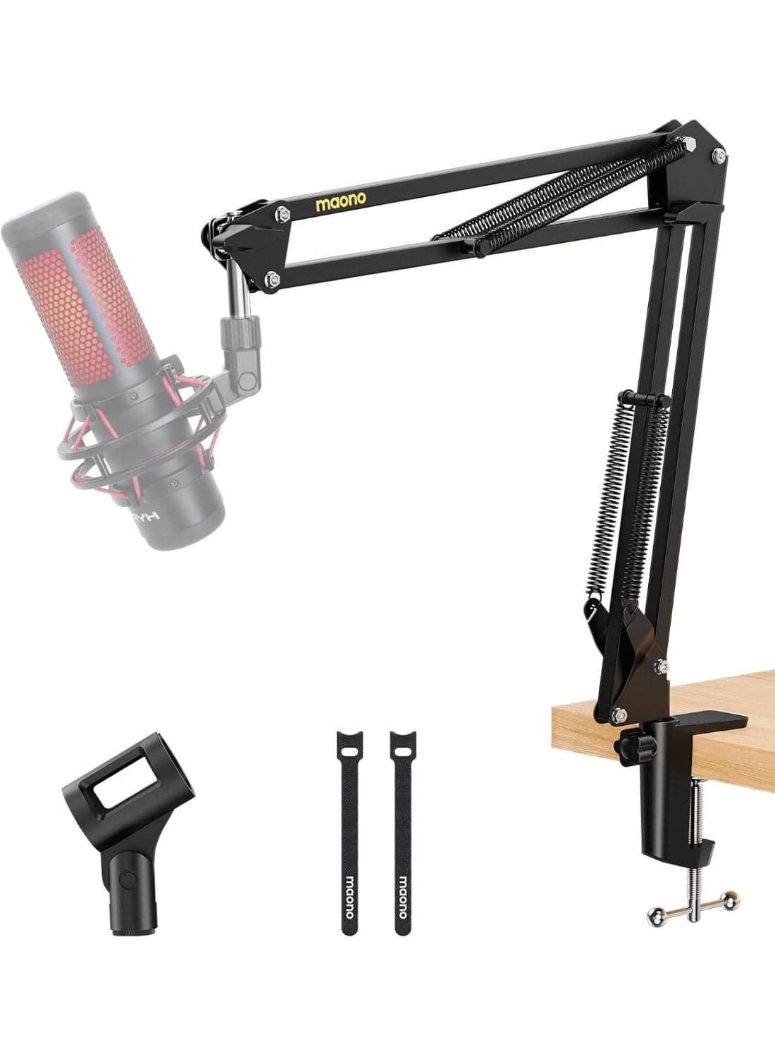 Maono BA20 Microphone Suspension Boom Arm Stand – Adjustable Desk Mount for USB and XLR Microphones