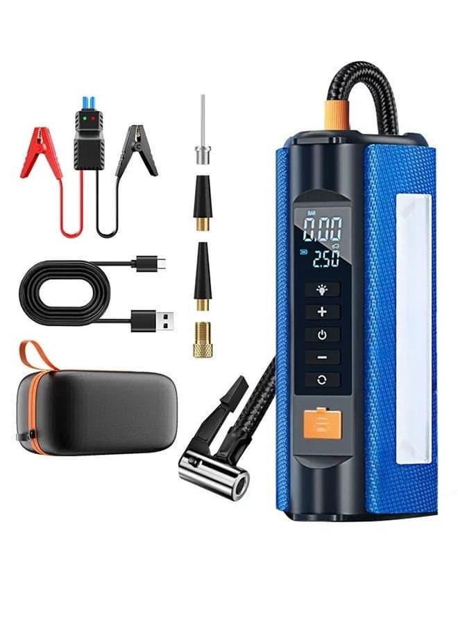 4-IN-1 Car Jump Starter with Air Compressor Peak 1000A Auto Battery Booster 150PSI Air Pump Portable Power Bank Tire Inflator
