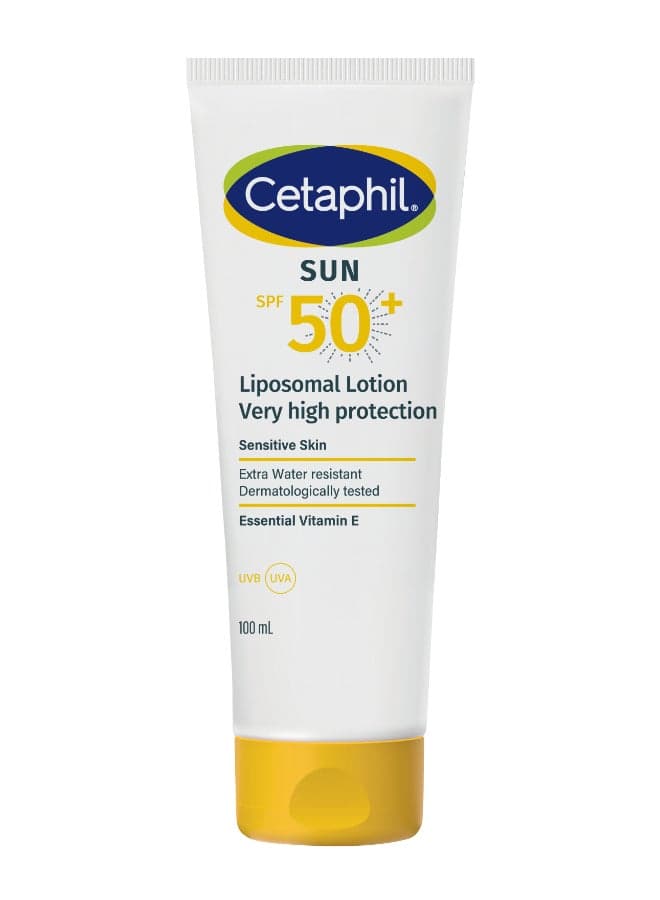 Sun Liposomal Lotion Spf 50+, Moisturizer Sunscreen Face And Body Moisturizer For Sensitive Skin, Very High Protection And Water Resistent, Unscented White 100ml