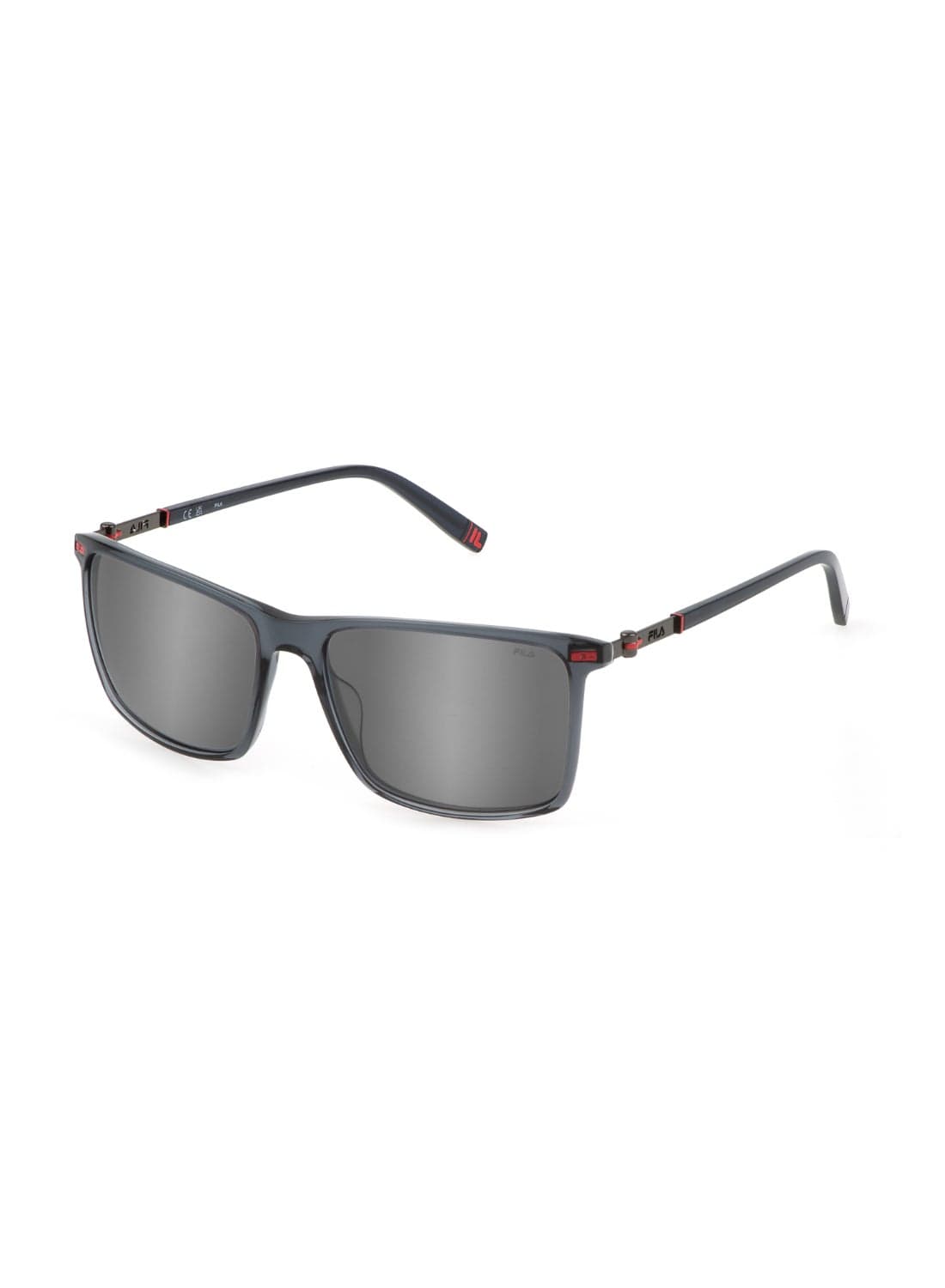 Men's Square Shape Acetate Sunglasses SFI447 574ALX - Lens Size: 57 Mm - Shiny Asphalt Grey