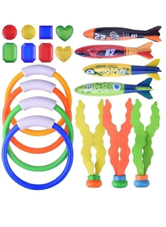 Cutie Cute 19 Pcs Diving Toys For Pool For Kids Dive Underwater Toys Swimming Pool Toy Gift Set