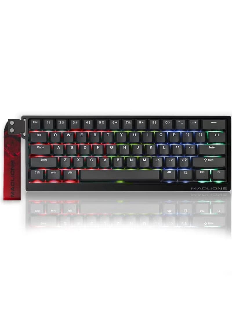 Mad60HE RGB Mechanical Keyboard Magnetic Switches Hot Swap Customized 8KHZ FPS Gaming Keyboard with Adjustable Actuation, 8000 Hz Polling Rate, Rapid Trigger Mode, Hall Effect Switches, for PC/Mac, Black 