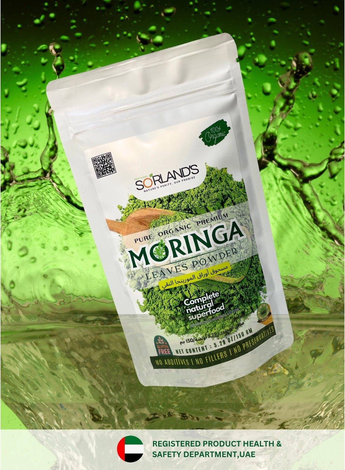Pure Organic Moringa Leaves Powder – 150g | Complete Natural Superfood | Certified Organic | Solar Shed Dried | Chemical-Free & Gluten-Free | Rich in Vitamins, Minerals & Antioxidants for Energy, Metabolism & Immunity