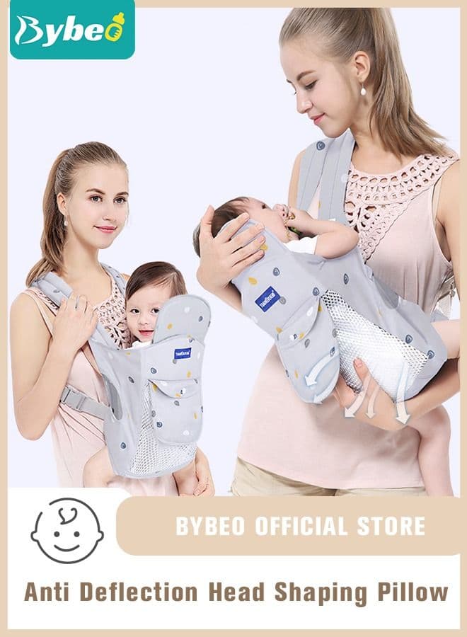 Baby Adjustable Wraps Carrier, Ergonomic Front Facing/Back Carriers with Essentials Storage Pocket for Newborn to Toddler 0-15kg, One Size Fits All