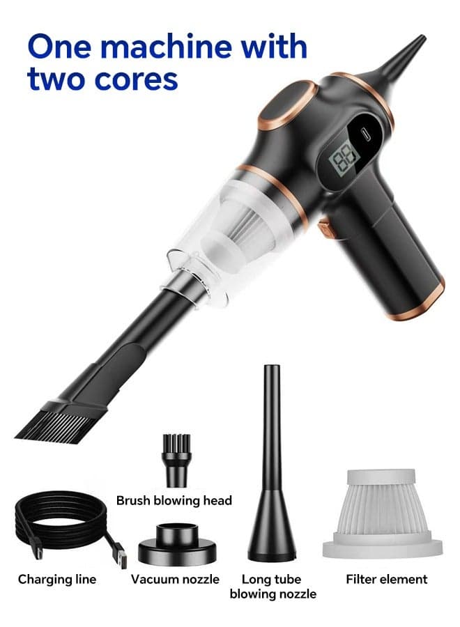 2 in 1 Air Duster / Compressed Air Duster Rechargeable Handheld Vacuum Cordless Keyboard Cleaner Air Blower Car Vacuum Cleaner for Compute/Car/House