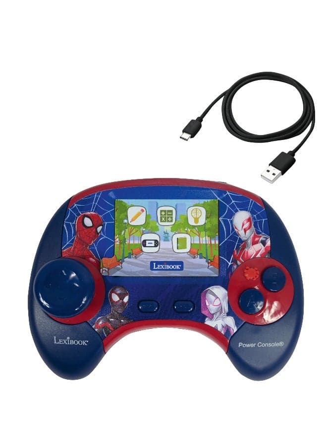 Lexibook Spider-Man Power Console® Educational Game Console for Kids French/English Bilingual Learning Device with 100 Interactive Activities, Handheld Learning Console with Games, Math, Logic, Music and Language Learning, Portable STEM Educational Toy for Boys and Girls