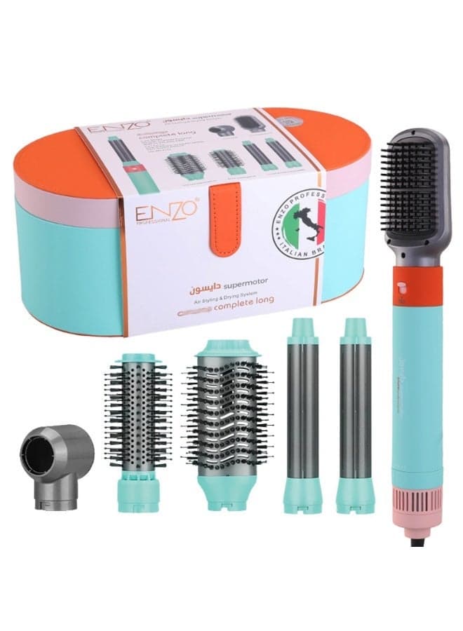 EN-4133 6-in-1 Electric Hair Styling Tool | Hair Straightener, Curling Iron, Hot Air Brush, One-Step Hair Dryer | Ionic Technology | Salon-Quality Hair at Home | Frizz-Free, Smooth & Shiny Hair