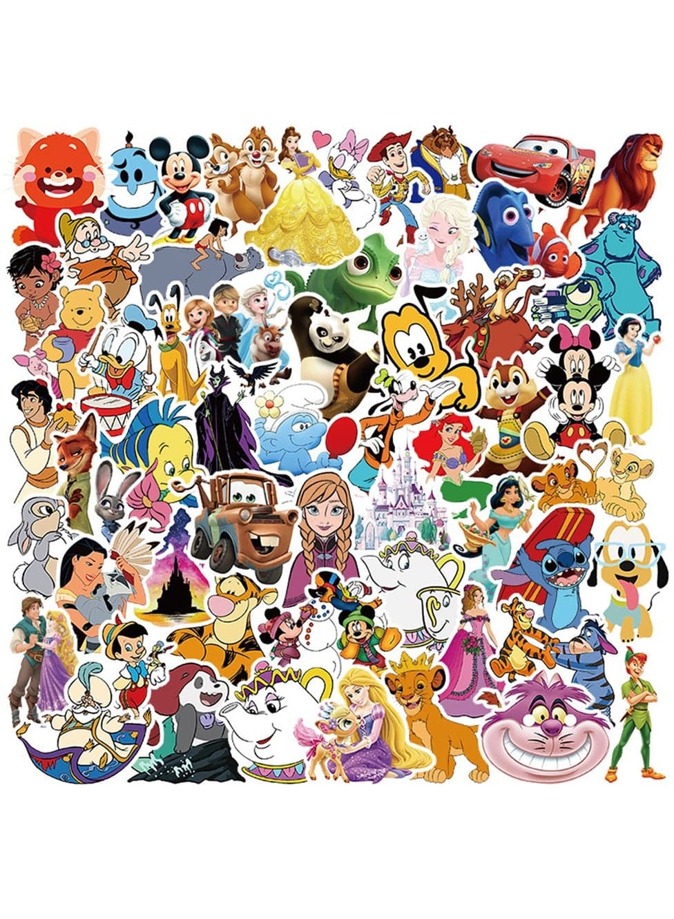 100-Piece Disney Collection Stickers Waterproof Cartoon Vinyl Stickers for Laptop