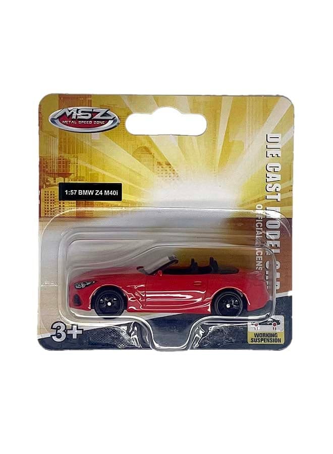 Msz BMW Z4 M40i Red | DieCast Replica, Ultimate Collector's Item, Race Cars | Toy Vehicles, Metal Toy Car Model Pull Back Collection | Size 1:32, For Kids 3+