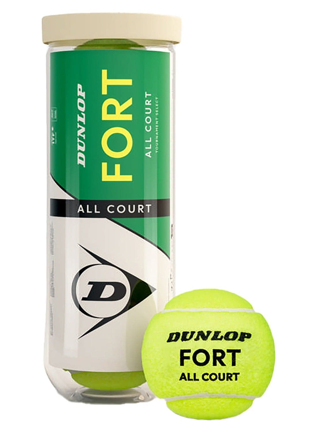 Dunlop Fort All Court Tennis Balls – 3-Pack, Durable Balls for Practice & Match Play