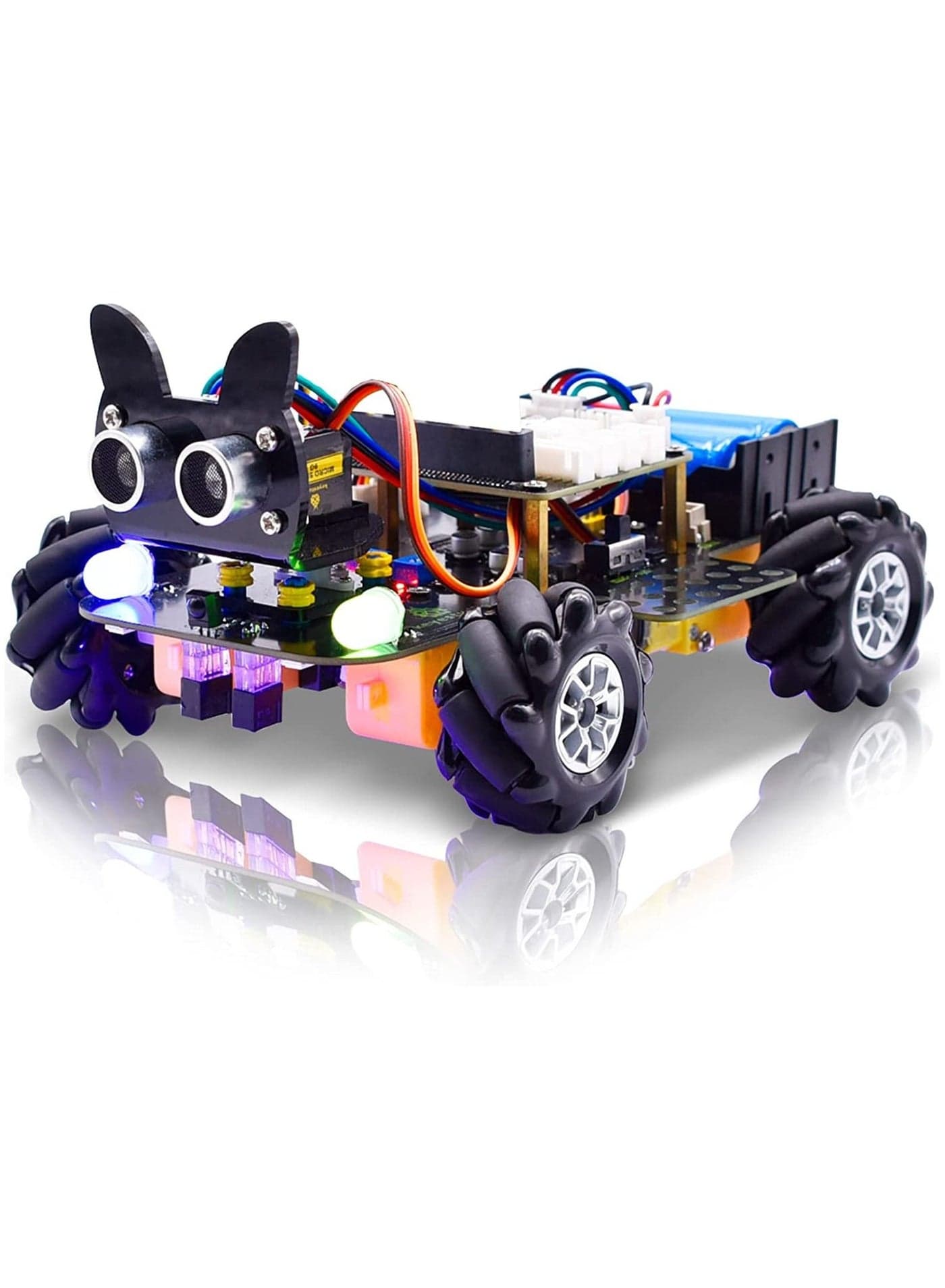 Micro bit 4WD Mechanical Robot Car Kit for Micro:bit v2 (Not Contained),Novel Rugged Car for Kids Micro:bit Graphical Make code Python Code, DIY Programmable Car for Adults Teens STEM Education