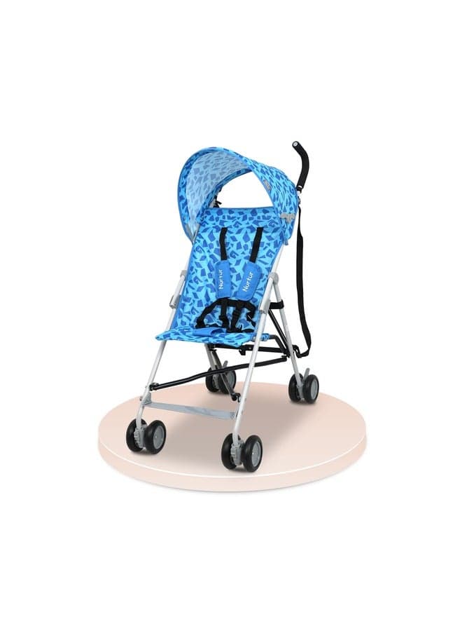 Rex Lightweight Stroller – Compact Fold, Sun Canopy, Shoulder Strap, Airflow Design, Portable Buggy for Toddlers 6-36 Months, Easy Fold, - Blue