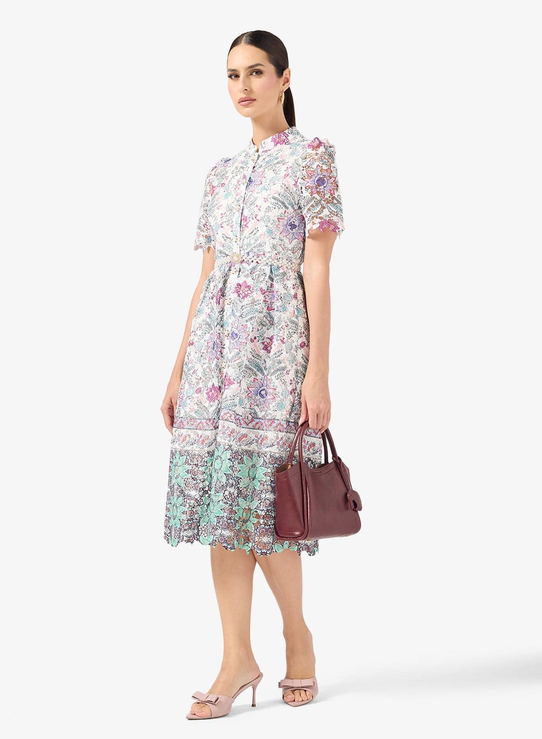 Lace Dress With Floral Print