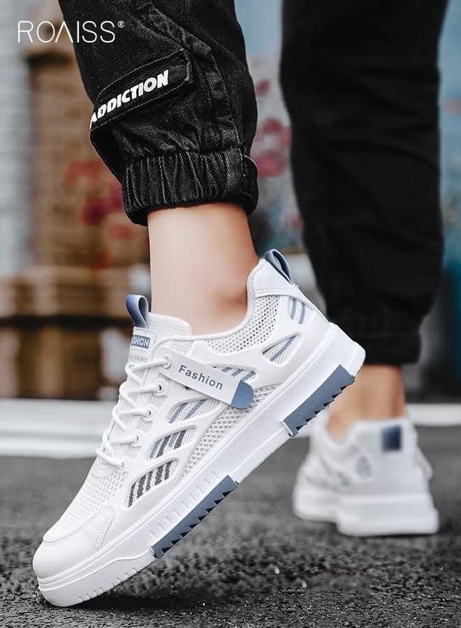 Men Stylish Sneakers, Low Top Lace up Board Shoes, Casual Versatile Shoes for Men, Comfy Sports Shoes with Non-slip Soles, Suitable for Daily Wear and Outdoor Activities