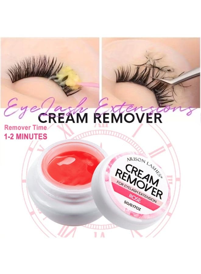 Eyelash Glue Remover Gel Lash Extension Remover 5g Cream Dissolves Powerful Eyelash Glue Fast Remover Low Irritation eyelash remover for lash extensions Lash Glue Remover for Sensitive Skin(rose)