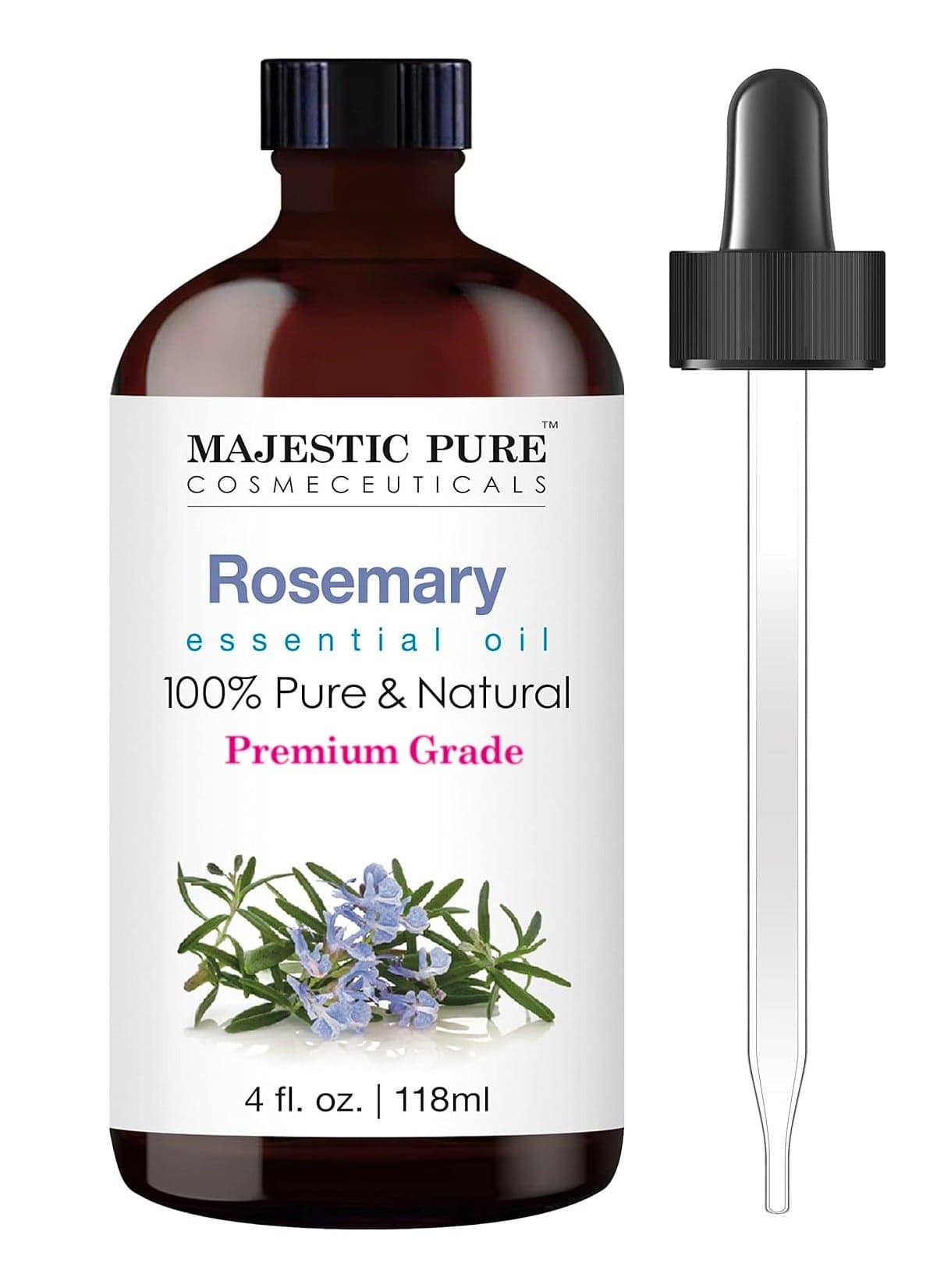 Rosemary Oil for Hair Growth - 118 ML | Large | 100% Pure and Natural | Premium Grade Essential Oils for Hair growth, Aromatherapy, Diffusers, Skin, Massage and Humidifiers |