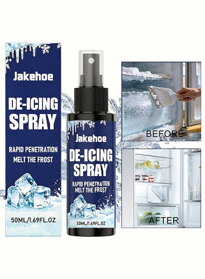 Ice removal spray - Quickly melts ice, removes frost and clears snow. Suitable for multiple scenarios on hard surfaces. For cleaning. 50ml