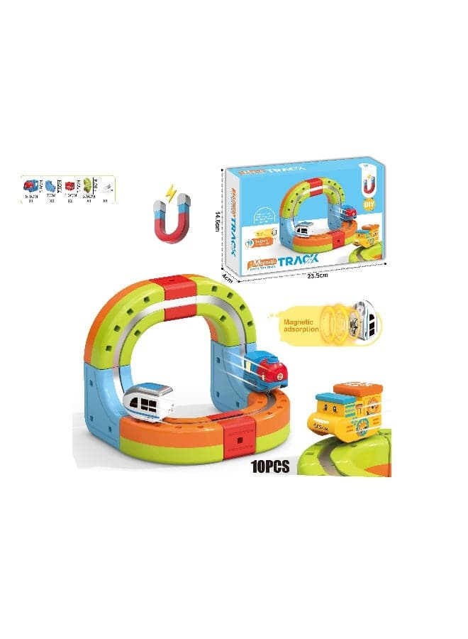 10-Piece DIY Magnetic Levitation Track Set – Anti-Gravity Maglev Train Toy with Rechargeable Battery & USB Charger – 3D Loop Coaster Building Kit for Kids Ages 3+