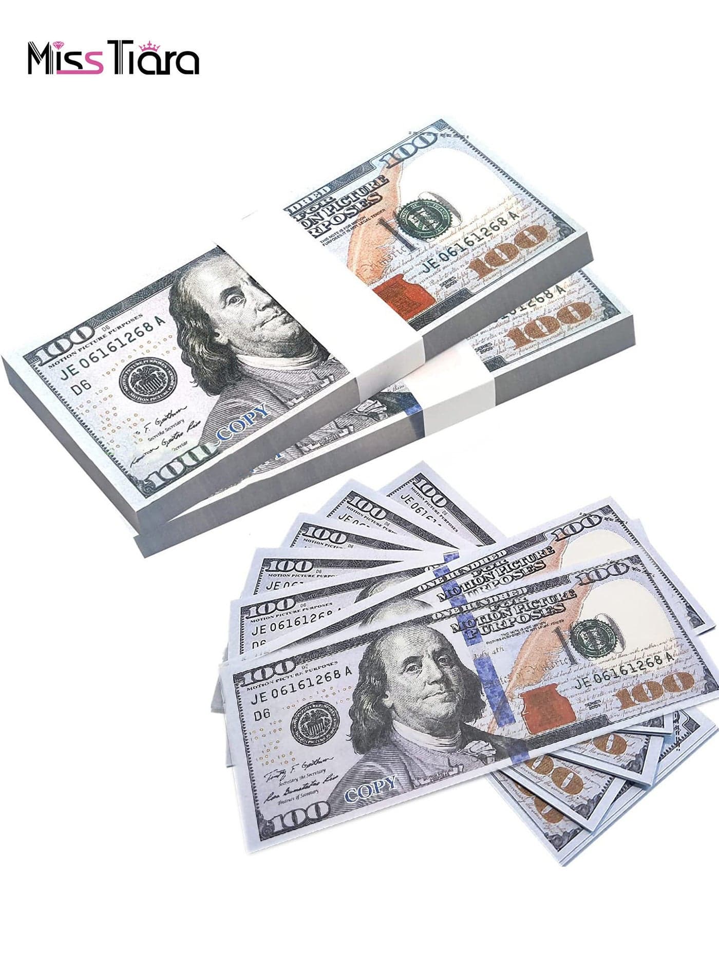 200 Pieces Prop Money Full Print 2 Sided Motion Picture Money Face Money Dollar Bills Realistic Money Stacks,Copy Money Play Money That Looks Real for Movie, TV, Videos