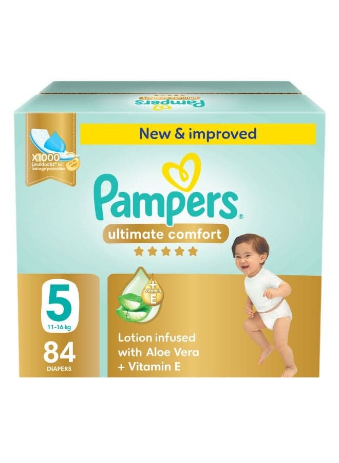 Ultimate Comfort Size 5 Taped Diapers 11-16 Kg Giant Saving Box 84 Count