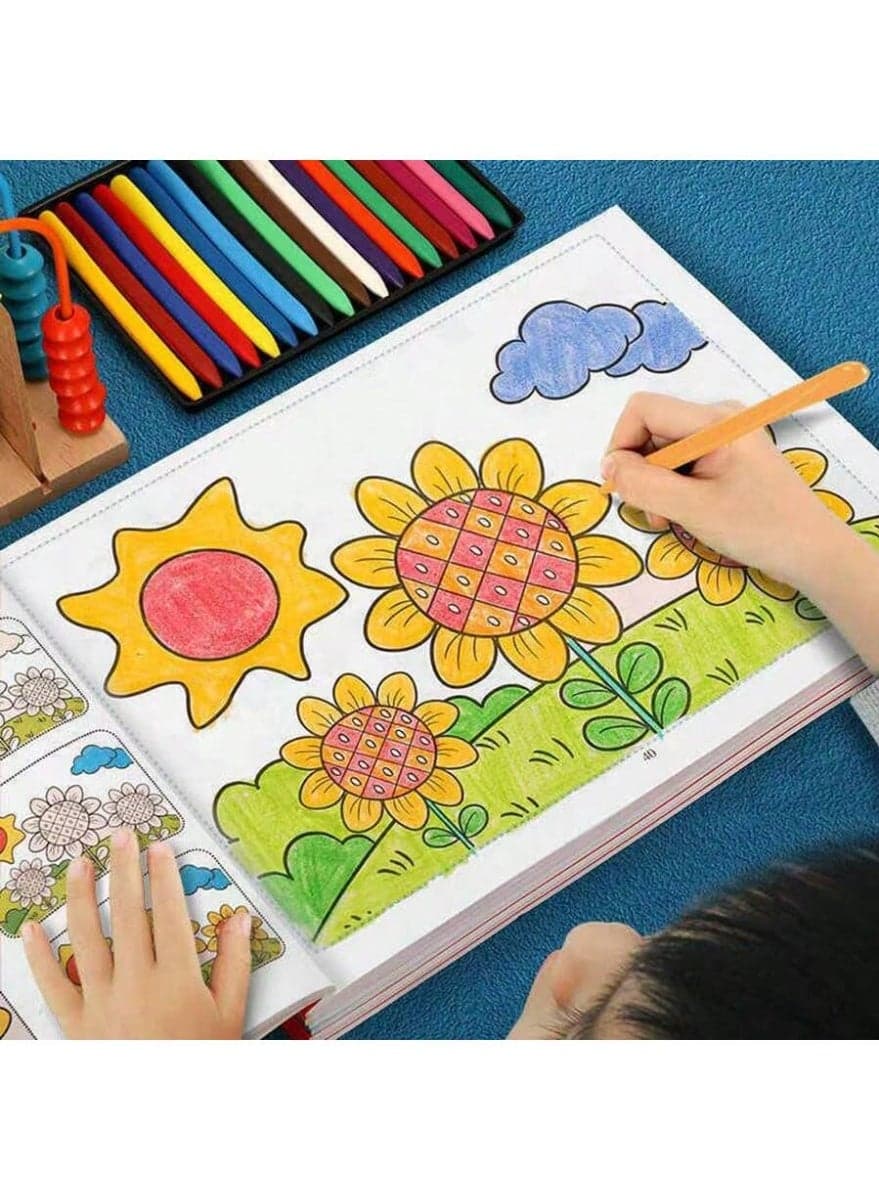 Kids Coloring & Drawing Activity Book Set of 6 with 31 Fun Pages Each, Educational Cartoon Coloring Books for Ages 3–6, Step-by-Step Drawing & Coloring Exercises, Creative Art Practice Workbook for Boys & Girls