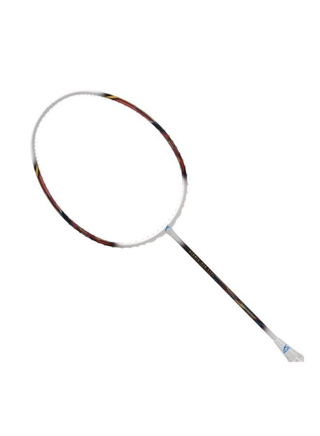 Hundred Atomic X 38 CTRL Carbon Fibre Strung Badminton Racket with Full Racket Cover for Intermediate Players (72g, Max Tension - 32LBS) (White/Black)