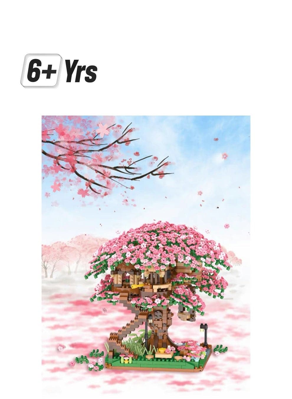 2008PCS Cherry Blossom Building Blocks Set, building blocks, construction toys, suitable for consumers of all ages, children's puzzle toys, pink themed cherry blossom tree building blocks, especially suitable as a birthday gift for girls, can be used as furniture decorations