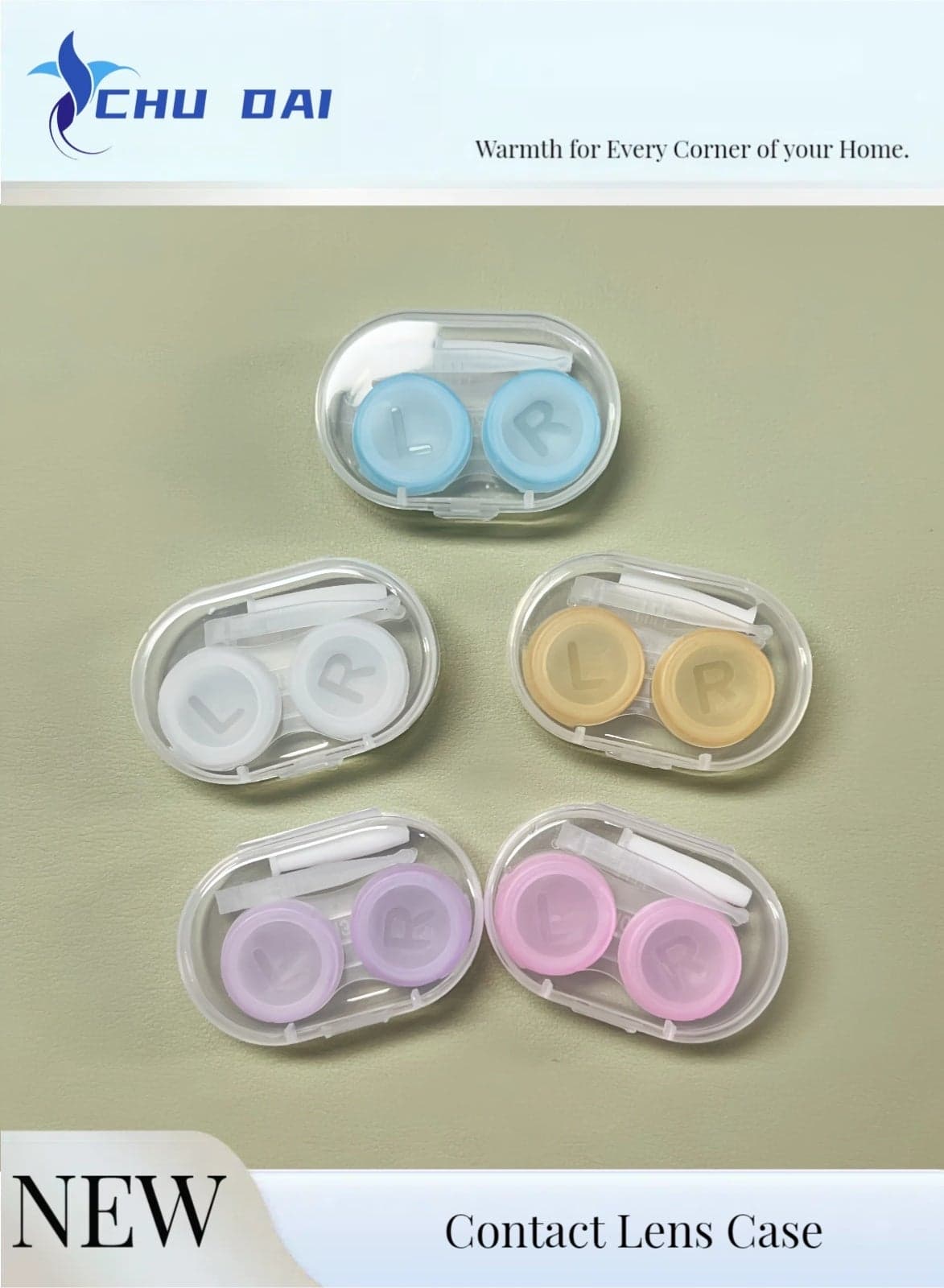 3Pack Colorful Clear Travel Contact Lens Case Box Holder Soak Storage Container Bulk(Random Color)