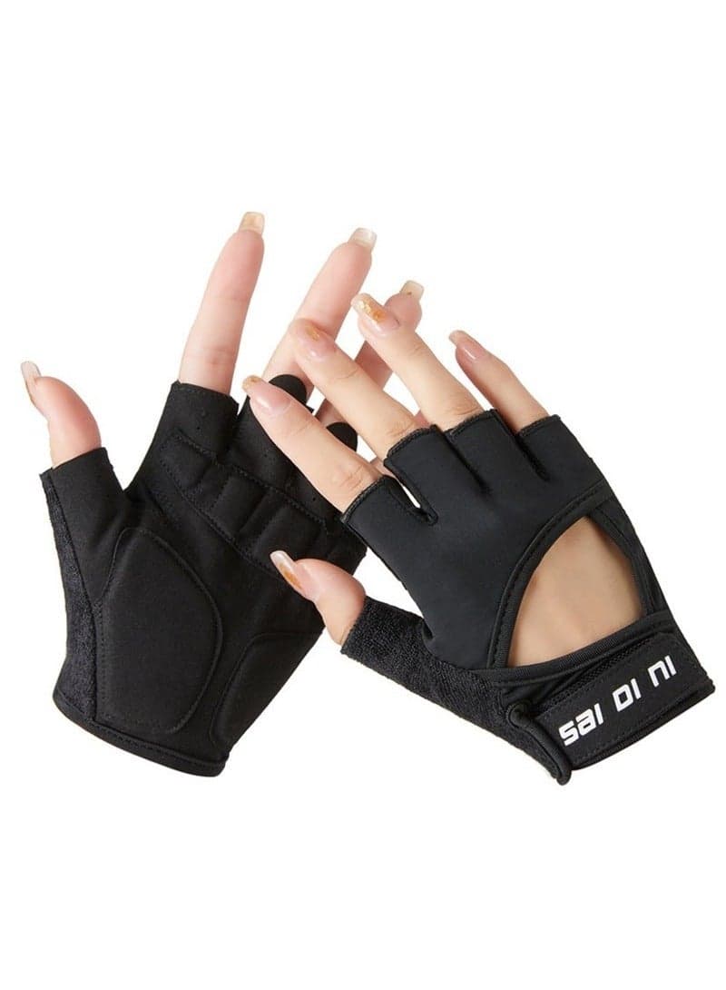 Gym Hand Gloves with Anti-skid and Wear-resistant, Comfortable Exercise Gloves and Breathable Gym Gloves Weight Lifting Gloves, Black M