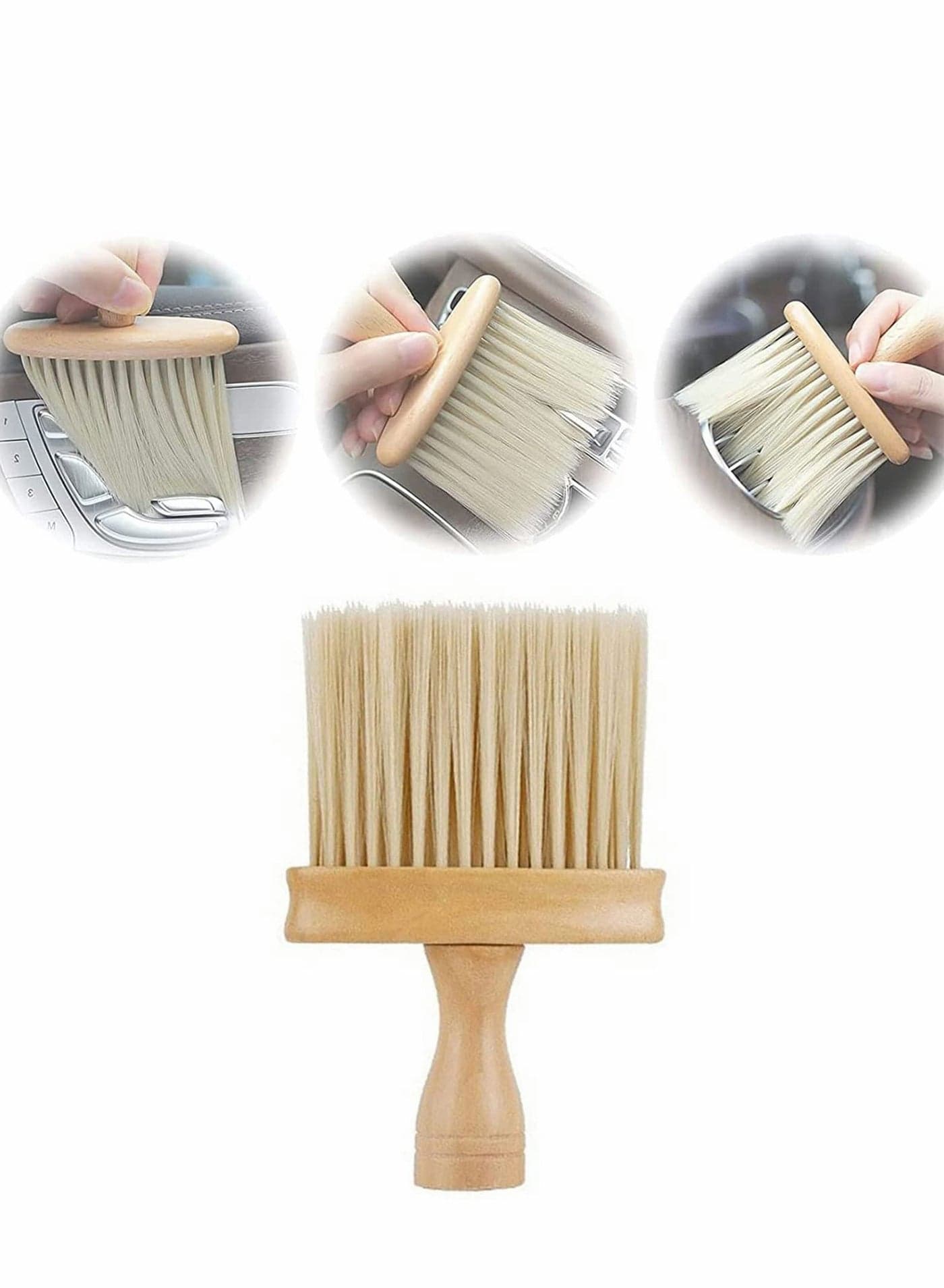 Soft Detail Brush, High Density Ultra Car Interior Dusting Brush Cleaning Wooden Handle Dust for Interior, Keyboard, Leather, Home