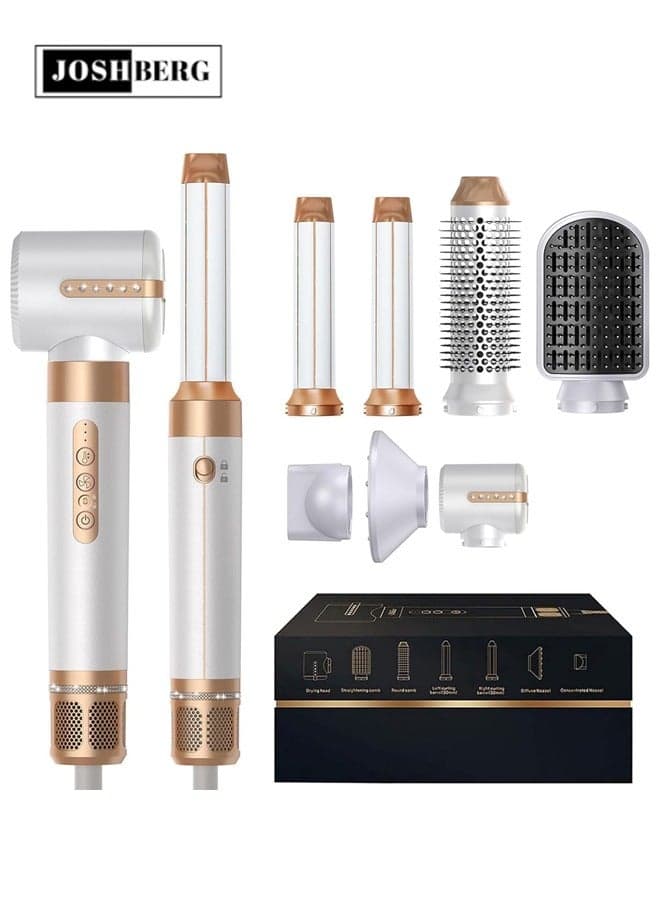 7 in 1 Hair Styler Brush & Hair Dryer, Hair Curler,Hot Air Brush Set,110000 RPM High Speed Multi Styler Hair Straightener,Automatic Curling hair for Fast Drying Curling Volumizing Straightening