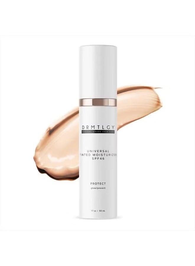 Tinted Moisturizer with SPF 46. Universal Tint. All-In-One Face Sunscreen and Foundation with Broad Spectrum Protection Against UVA and UVB Rays. 1.7 oz