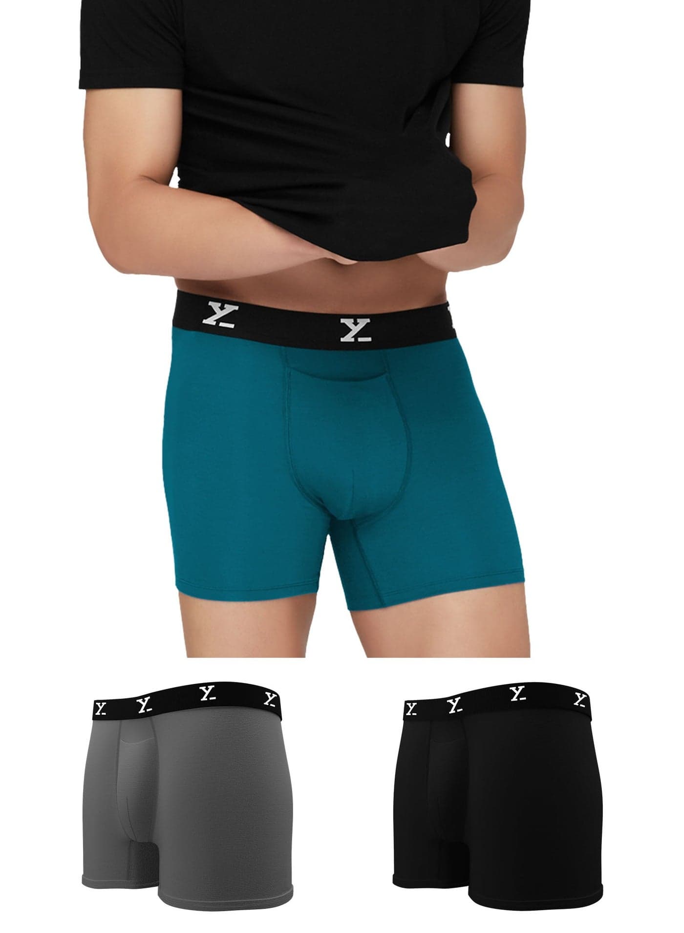 Pack of 3 Men's Modal Stretchable Breathable Boxer Briefs Shorts Underwear