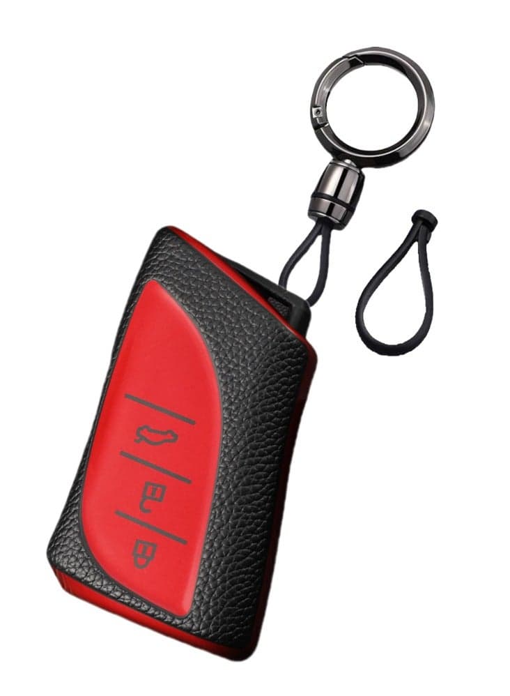 OUYoo Compatible with lexus Key fob Cover with Keychain,Metal Keychain,TPU Protective Key case,Upgrade the TPU surface texture shell,Compatible with 2018-2025 ES250 ES350 UX200 NX300h RX350 RX450h GX460 TX550 LX600 LS500 LC500h ect new Remote Smart Key,With keychain.(red)