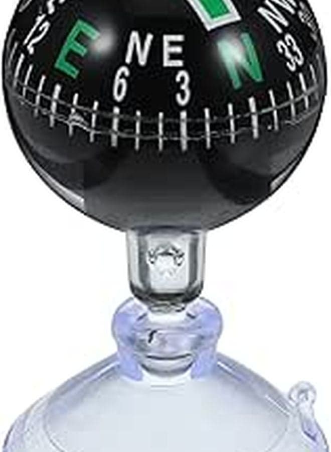 Mini 38mm Car Compass Ball With Suction Cup Mount For Vehicle Navigation Outdoor Driving