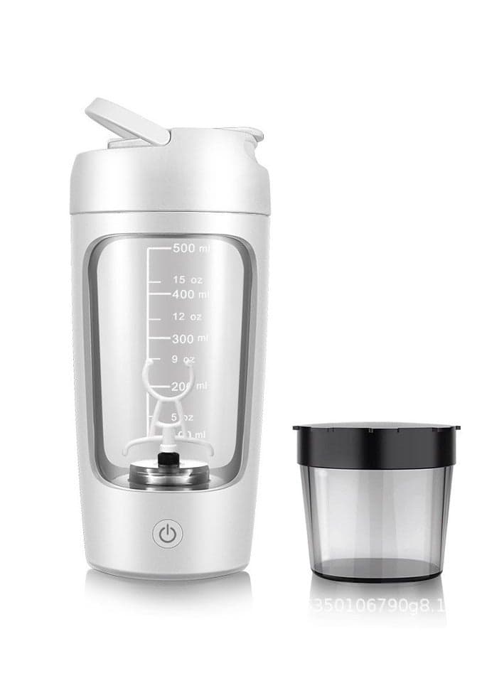Electric Protein Shaker Bottle, 650Ml Blender Bottles with Powder Cup, Portable Blender, Tritan and BPA Free Material, Pre Workout Mixer for Gym and Fitness (Black)