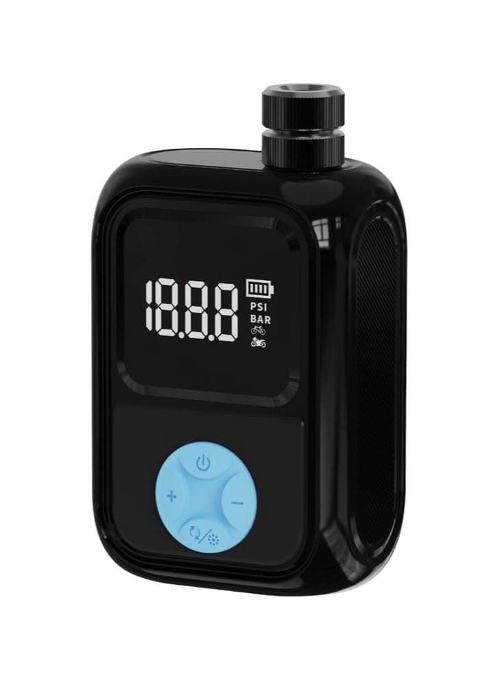 Portable Electric Tire Inflator 150psi / Fast Tire Inflator Bicycles and Bikes/ 3 Inflation Mode Air Compressor / Cordless & Rechargeable / Fast & Efficient Inflation 48W / Real-Time Pressure Display - Black