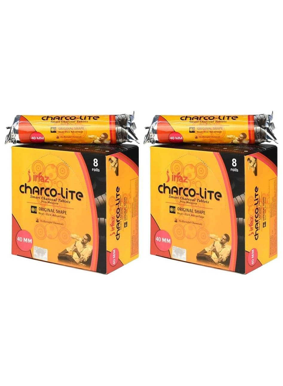 Pack of 2 - 160-Piece Quick Ignite Bakhoor Charcoal Tablets – 40MM for Fast & Even Burning