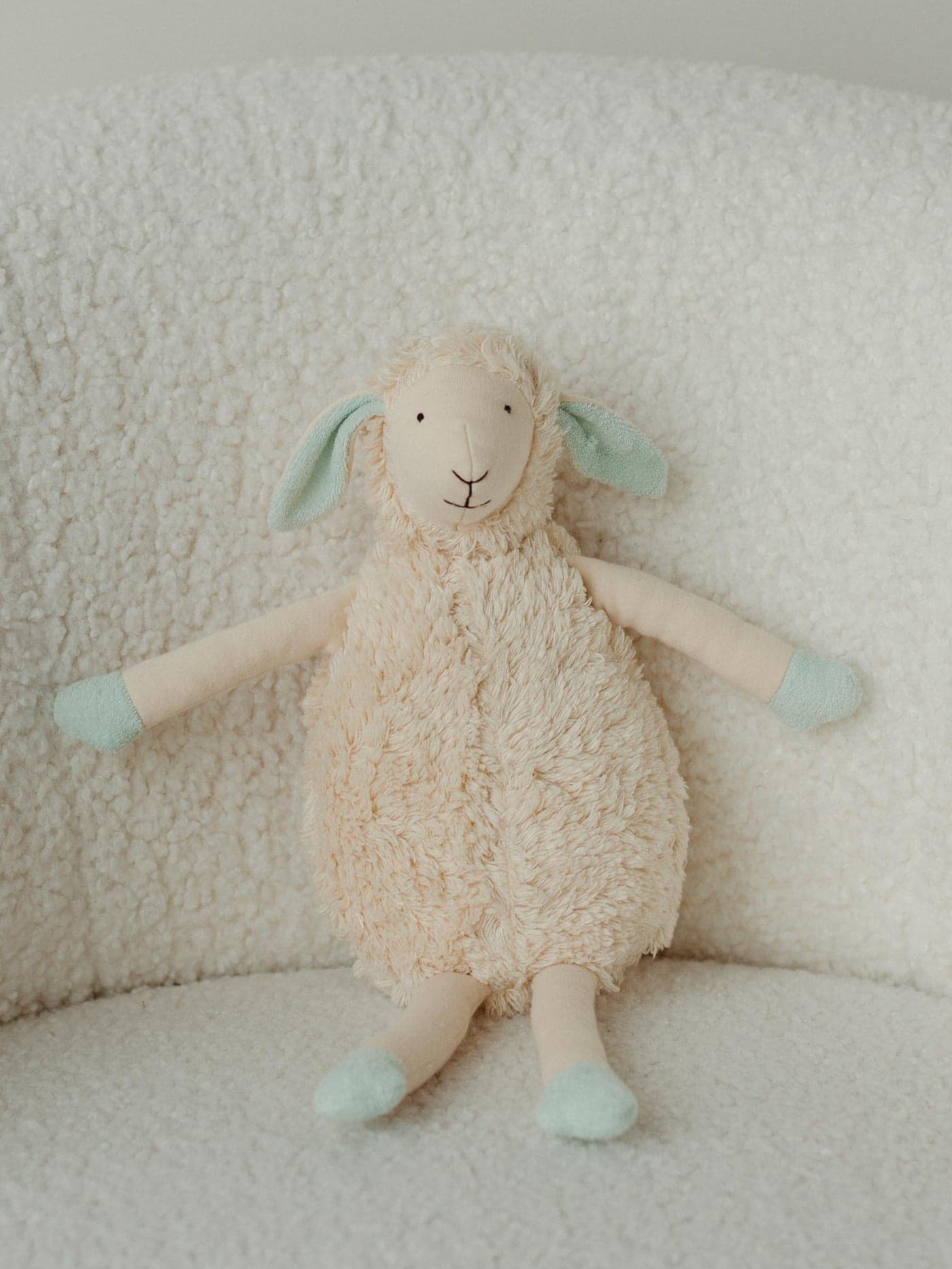 Under the Nile Organic Cotton Lamb Snuggle Toy, 100% Organic Egyptian Cotton, Natural Sherpa