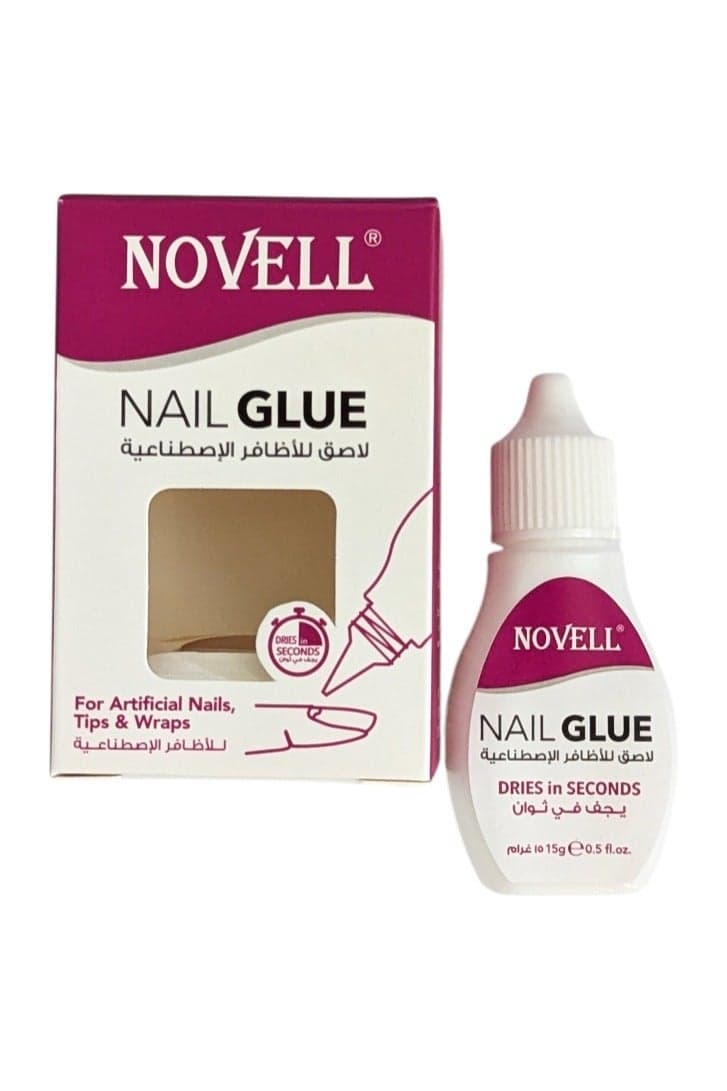NOVELL Nail Glue 15g – Fast-Drying, Strong Adhesive for Artificial Nails, Tips, and Wraps