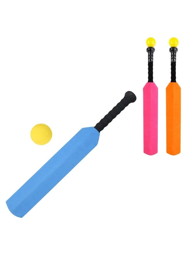 Kids Foam Cricket Bat and Ball Set – Soft Foam Cricket Bat with Foam Ball, Lightweight Safe Indoor Outdoor Cricket Toy for Boys & Girls, Beginner Training Sports Kit, Non-Slip Grip Handle, Colorful Play Set