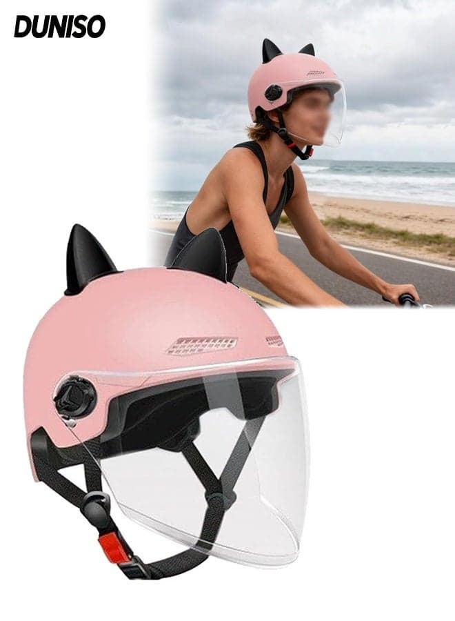 Electric Scooter Helmet,Adjustable Riding Bike Helmet,Drop Resistant Half Scooter Helmets,with Visor,Highly Protective Shock Absorbing,for Adult Riding Biking Motorcycle Bicycle Skateboard Scooter