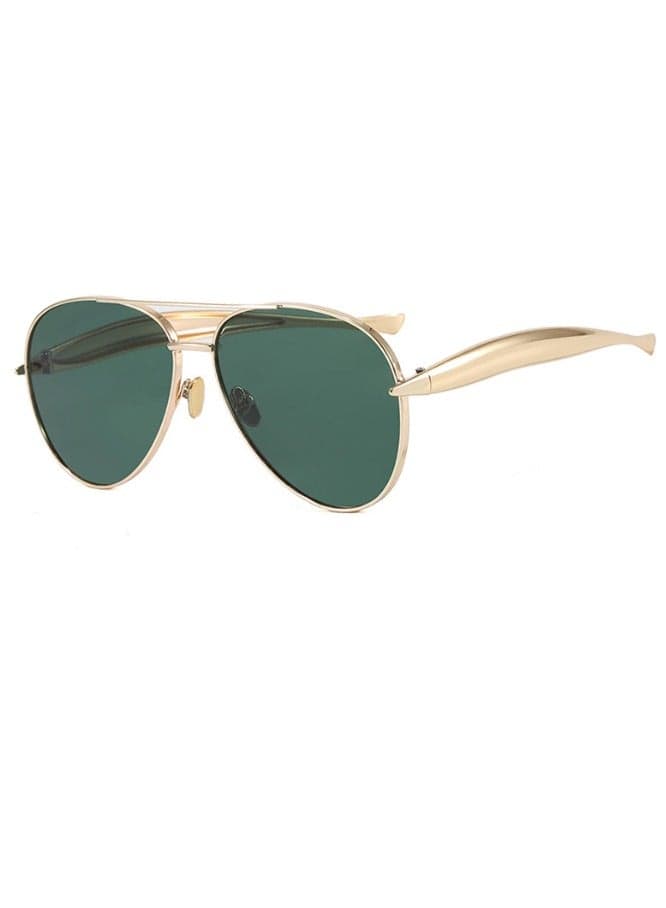 Oversized Aviator Sunglasses Women Men - Retro Gold Metal Chunky Frame, UV400 for Driving & Daily Wear