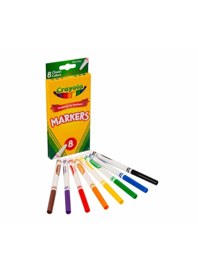 Original Marker Set, Fine Tip, Assorted Classic Colors, Set of 8